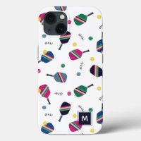 Pickleball Personalised Monogram Blue Green Pink