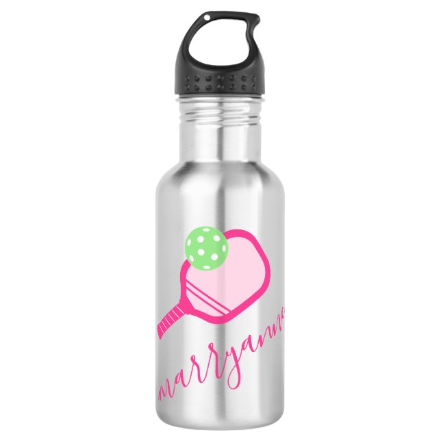 Pickleball Personalised Name Pink 710 Ml Water Bottle (Front)