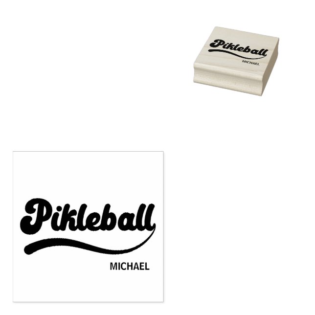 Pickleball Personalised Name  Rubber Stamp (Stamped)