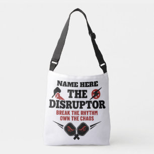 Pickleball Personalised Name The Disruptor Button Crossbody Bag