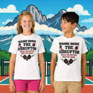 Pickleball Personalised Name THE DISRUPTOR Chaos T-Shirt