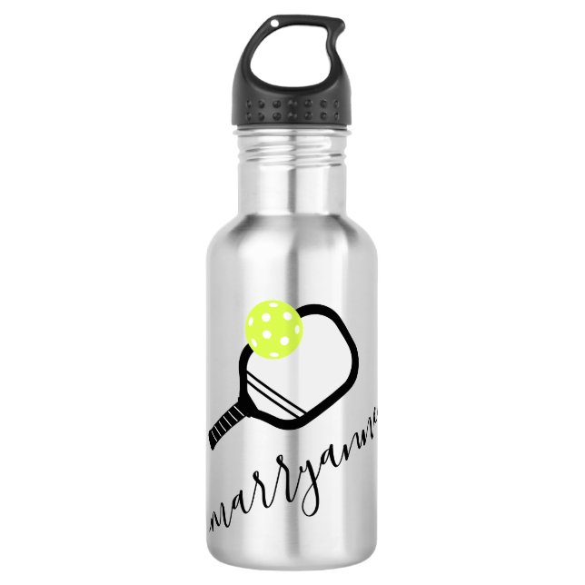 Pickleball Personalised Script Name on 710 Ml Water Bottle (Front)