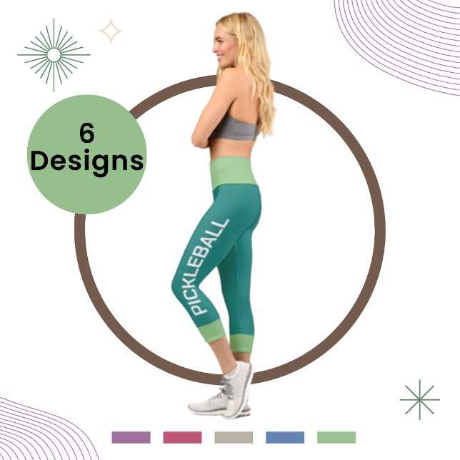 Pickleball Personalised Sea Green High Waisted Capri Leggings (Creator Uploaded)