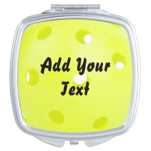Pickleball Pickle Ball Yellow Customise Personaliz Compact Mirror