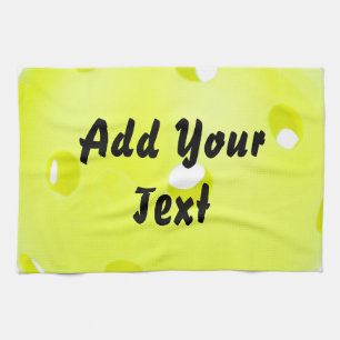 Pickleball Pickle Ball Yellow Customise Personaliz Tea Towel