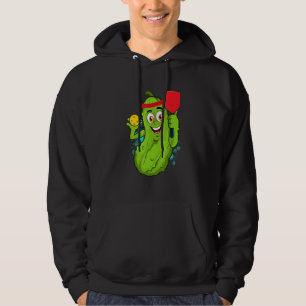 Pickleball Pickle Paddle  Cucumber Player Vegan Hoodie
