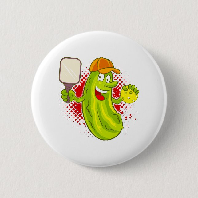 Pickleball Pickle Player  6 Cm Round Badge (Front)