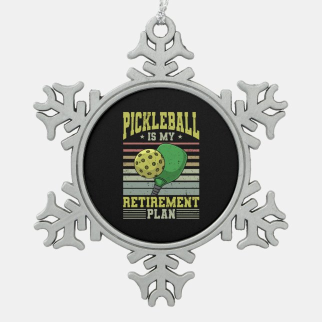 Pickleball - Pickleball Retirement Snowflake Pewter Christmas Ornament (Front)