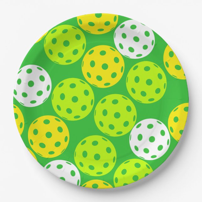 Pickleball Pickleballs Party | Party Paper Plates (Front)