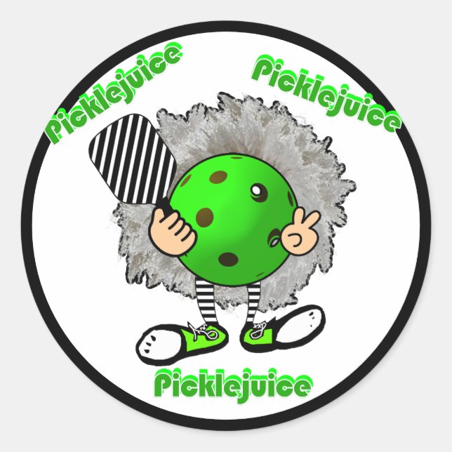 Pickleball Picklejuice Halloween Movie Inspired  Classic Round Sticker (Front)