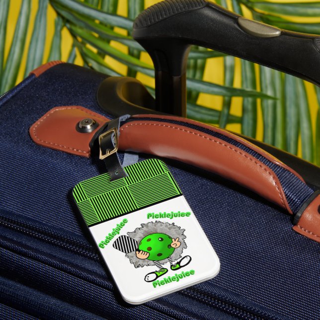 Pickleball Picklejuice Halloween Movie Inspired  Luggage Tag (Front Insitu 1)