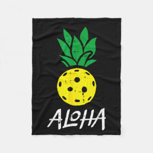 Pickleball pineapple aloha pickle ball hawaii men fleece blanket