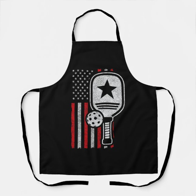 Pickleball Player - American Flag Pickleball - Pic Apron (Front)