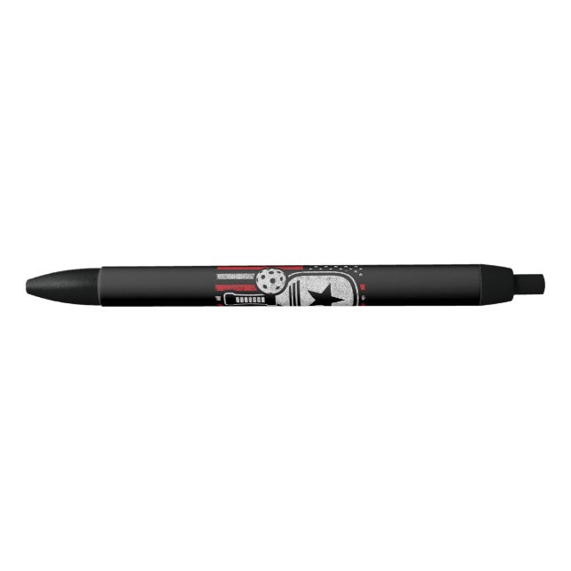 Pickleball Player - American Flag Pickleball - Pic Black Ink Pen (Front)