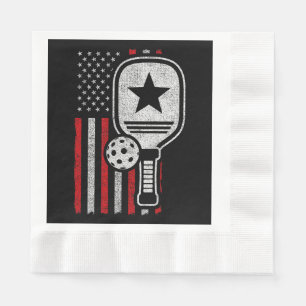 Pickleball Player - American Flag Pickleball - Pic Napkin