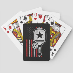 Pickleball Player - American Flag Pickleball - Pic Playing Cards
