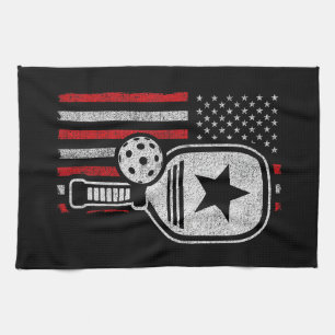 Pickleball Player - American Flag Pickleball - Pic Tea Towel