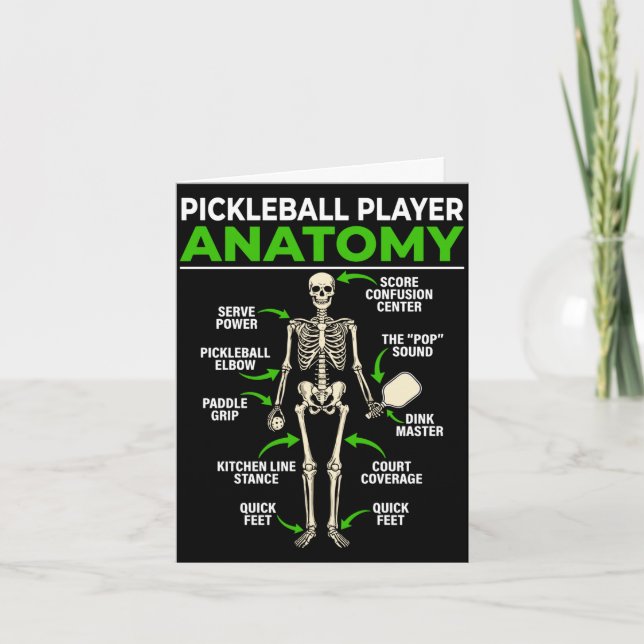 Pickleball player anatomy funny dink pickle ball card (Front)