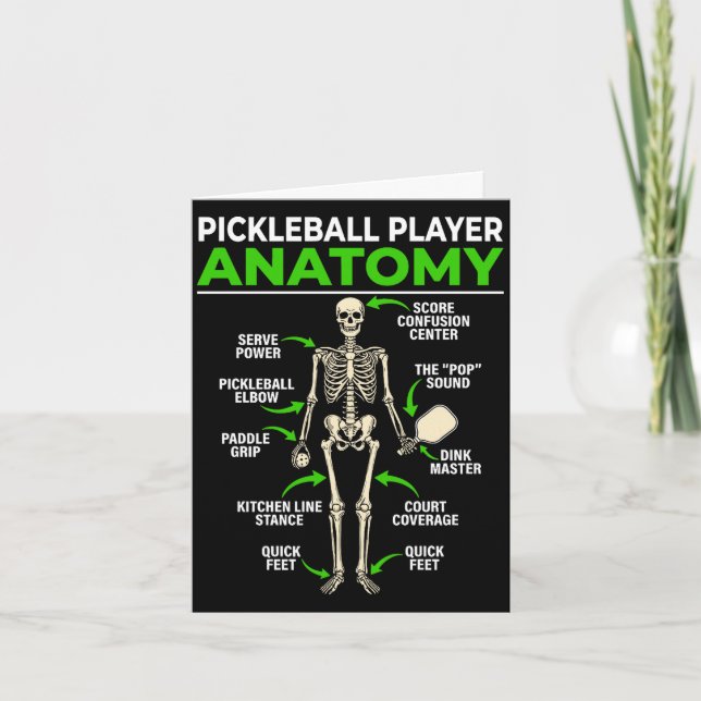 Pickleball player anatomy funny dink pickle ball card (Front)