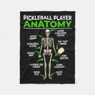 Pickleball player anatomy funny dink pickle ball fleece blanket