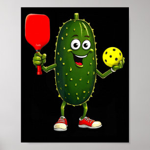 Pickleball player art funny pickle ball poster