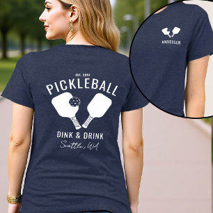 Pickleball Player Club Team Personalised White Txt Tri-Blend Shirt