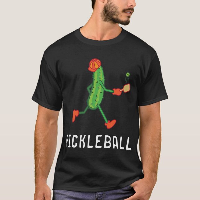 Pickleball Player Coach Vegan Pickle Fruit Sport L T-Shirt (Front)