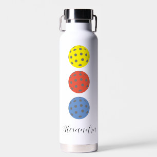 Pickleball Player Custom Name Water Bottle