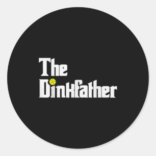 Pickleball player dad funny dink father pun classic round sticker