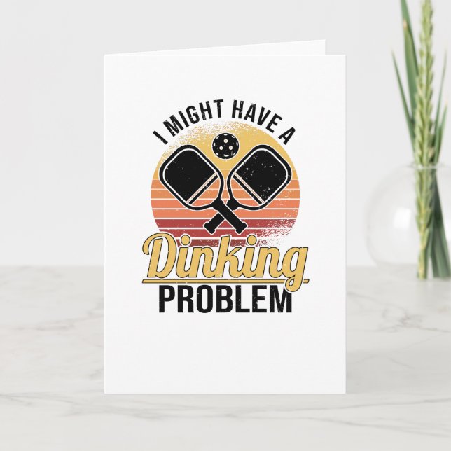 Pickleball Player Dinking Love Pickleball Retro Card (Front)