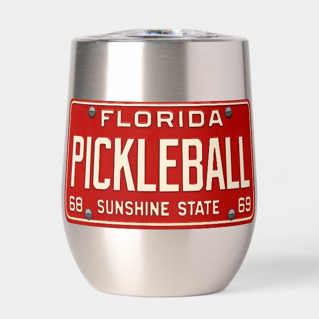 Pickleball Player Fan Retro Florida License Plate (Front)