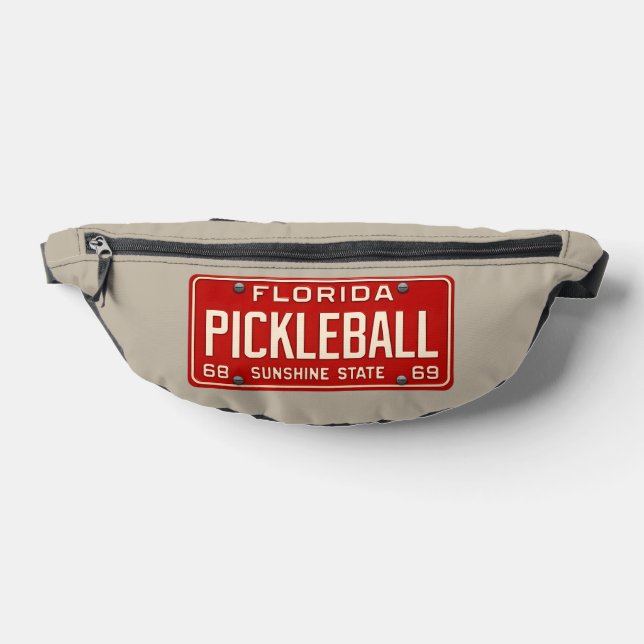 Pickleball Player Fan Retro Florida License Plate Bum Bags (Lay Down)