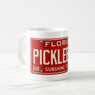 Pickleball Player Fan Retro Florida License Plate Coffee Mug