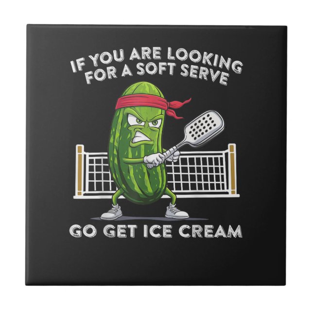 Pickleball Player Funny Ceramic Tile (Front)