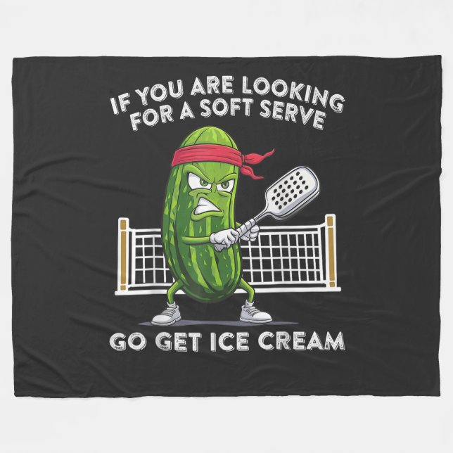 Pickleball Player Funny Fleece Blanket (Front (Horizontal))
