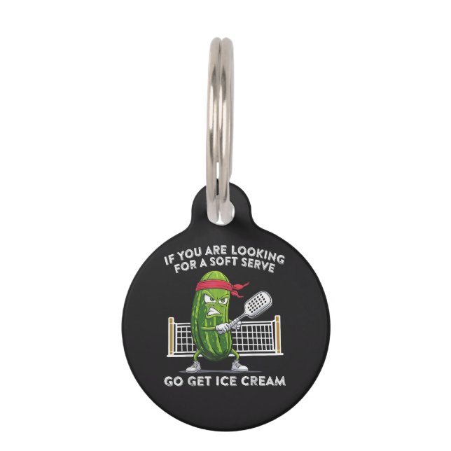 Pickleball Player Funny Pet Tag (Front)