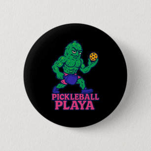 Pickleball player funny pickle ball pickelball din 6 cm round badge
