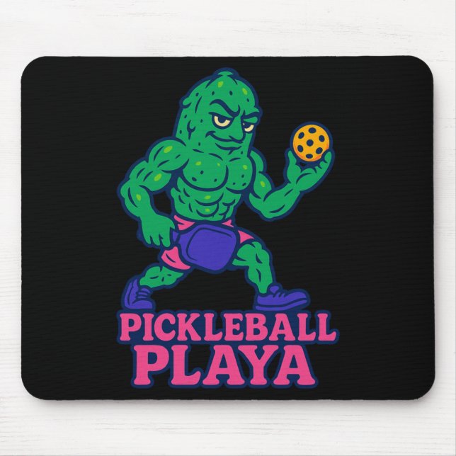 Pickleball player funny pickle ball pickelball din mouse pad (Front)