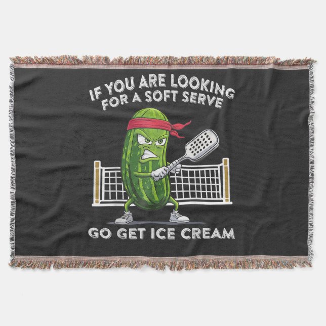 Pickleball Player Funny Throw Blanket (Front)