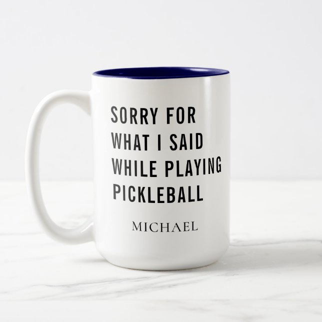 Pickleball Player Gag Personalised Sports Two-Tone Coffee Mug (Left)