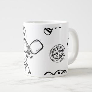 Pickleball Player Gift for Her Pink Large Coffee Mug