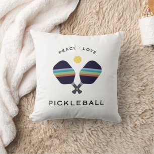 Pickleball Player Gift Peace Love and Pickleball Cushion