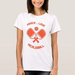 Pickleball Player Gift Peace Love & Pickleball T-Shirt