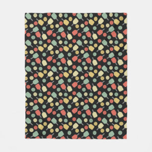 Pickleball Player Paddle and Ball Pattern Fleece Blanket