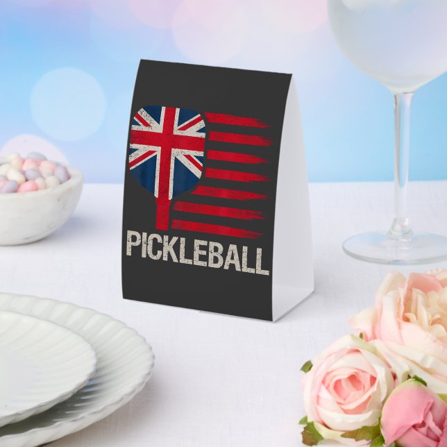 Pickleball Player Paddle Uk Flag  (Insitu(Wedding))