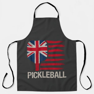 Pickleball Player Paddle Uk Flag Apron