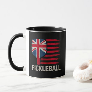 Pickleball Player Paddle Uk Flag Mug