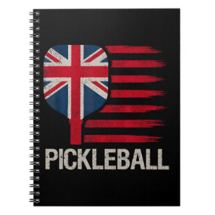 Pickleball Player Paddle Uk Flag Notebook