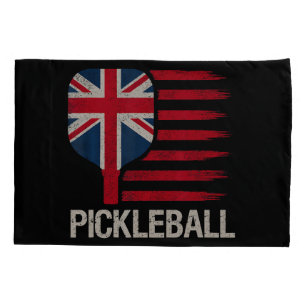Pickleball Player Paddle Uk Flag  Pillowcase