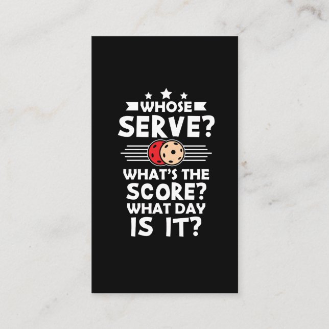 Pickleball Player -  Pickle Ball Athlete Hobby Business Card (Front)